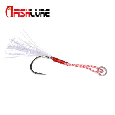 China Lure Fishing Free Sample Feather Hook AH08 Bass Fishing Hook Metal Plate Jig for sale