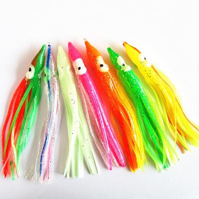 China Lure Fishing Squid Skirt 5cm 6cm 7cm 10cm 12cm 15cm Soft Luminous Artificial Octopus 5pcs Fishing Lure for sale