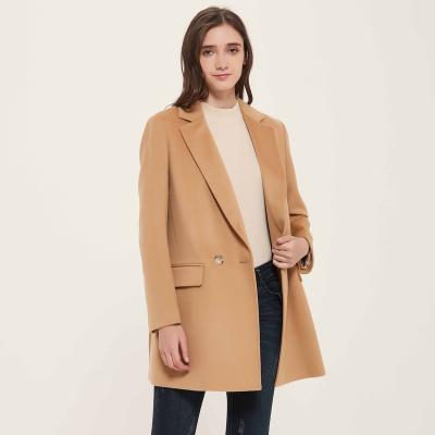 China Formal 100% Camel Wool Coat Women Fall And Winter Half Woolen Suit Women Fashion Lady 2021 Office Lady Office Coat for sale