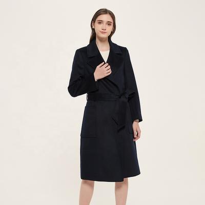 China 2021 Winters Anti-wrinkle Outerwear For Women Patch Pocket 100% Wool Coat Deform Classic Long Woolen Coat Women for sale