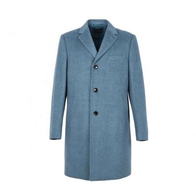 China Anti-wrinkle winter wool smart solid jacket over coat men fashion casual outwear blue single breasted coat men wool for sale