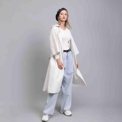 China Anti-Wrinkle Outwear Fashion Trench Coat Summer Long Thin Wrap Coat Three Quarter Spring Sheaths Oversized Casual Trench Coat for sale