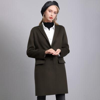 China 100% Handmade Wool Coat Women Business Casual Wear Ladies Face Wool Coats High Quality Handmade Double Side Woolen Coats for sale