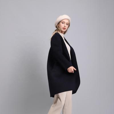 China 100% Handmade Woolen Coat Korea Office Lady Wool Coat Fashion Ladies Luxury Handmade Woolen Coat Women Double Face for sale