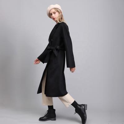 China Double Side Elegant Women's Coats Double Face Women's Long Woolen Cashmere Coat Handmade Cashmere Coat Women's Outerwear for sale