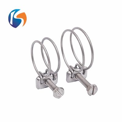 China Double Connection China Manufacturer Stainless Steel Wire Hose Clamp for sale