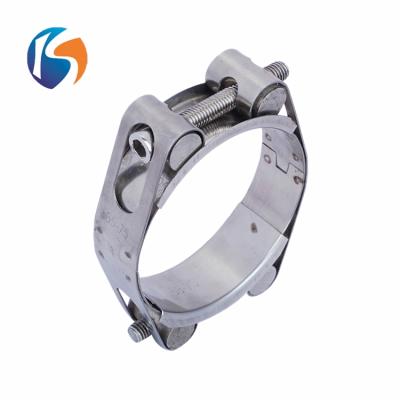 China High Quality European Connection 304 Stainless Steel Double Strength Bolts Hose Clamp for sale