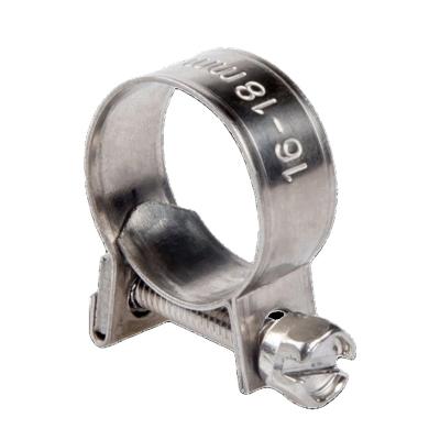 China Connection 7-9 Mm Height Band Width 9 Mm Stainless Steel Mini Pipe 304 Clamp for sale