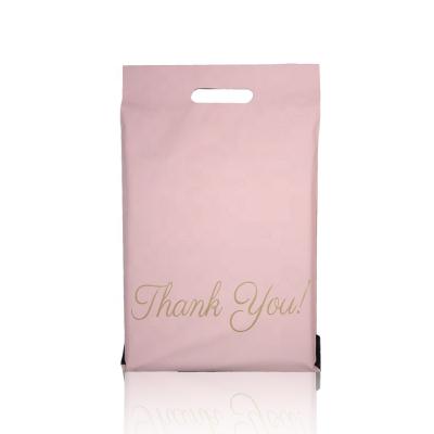 China Strong Adhesive Thank You Poly Mailers Bag With Handle Custom Logo Printing Mail Bag For Clothing Mailing Packaging for sale