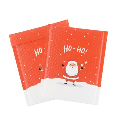 China Custom Poly Christmas Bubble Mailing Padded Packaging Envelopes Red Mailer Cosmetic Mailer for sale