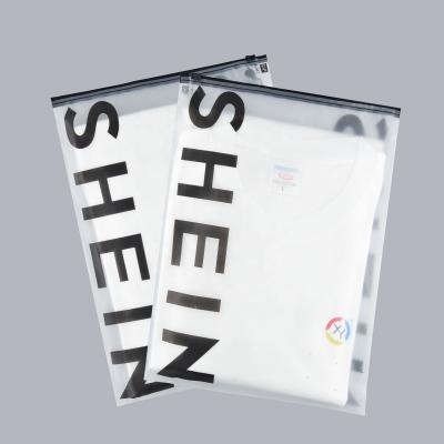 China Eco-Friend Custom Printed Frosted Clear Zipper Plastic Bag Clothing Shipping Inner Packages Zip Lock Bags for sale