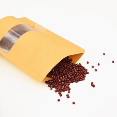 China Recycled Materials Wholesale Brown Biodegradable Zipper Kraft Paper Bags Tea / Food Packaging Stand Up Paper Ziplock Bag for sale