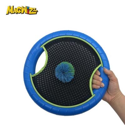 China Eco-Friendly Eco-Friendly Non-Toxic Mini Disc Play Flying Eva Kids Trampoline Paddle Ball Set for sale