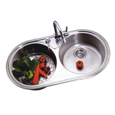 Cina Without Faucet China Factory Modern Design Double Bowl Economy One Piece Kitchen Sinks in vendita