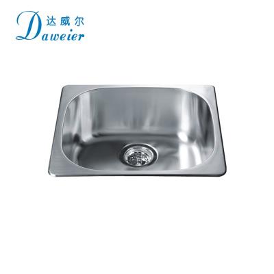 China Without Faucet High Quality Commercial Square Shaped Kitchen Sink Pressed Single Sinks for sale