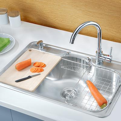 China Without Faucet Fashion Stainless Steel Single Satin Polish Kitchen Sink Pressed Single Sinks for sale