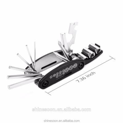 China 15 in 1 Tool Kits 2017 Hot Selling Multifunctional Wholesale Bike Tool Kit Bicycle Repair I5 in Floding Bicycle Tool Kit for sale