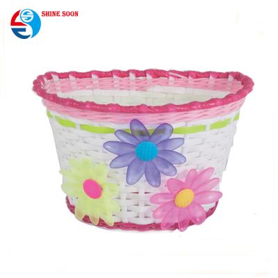 China PP PVC / PVC Kids Bike Basket Plastic Front Bicycle Basket For Kids for sale