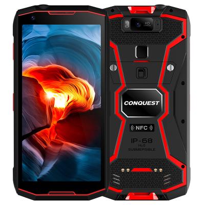 China Dual SIM Card Conquest S12 Pro 8000mAh IP68 IP69K MIL-STD-810H Approved NFC GPS 2 SIM Cards Android 9.0 Mobile Smart Rugged Cell Phone 4g for sale