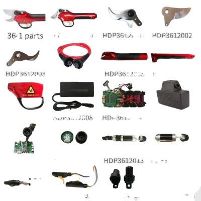 China HDP36-2 anti-slip handle pruner spare parts link blades, limit switch, trigger, motor, extension screws, cable etc. for sale