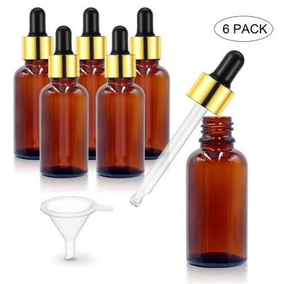 China Amber Glass Chemical Bottles for Essential Oils with Glass Eye Dropper 30ml (1oz) for Essential Oils, Chemistry Lab Chemicals, Colognes for sale