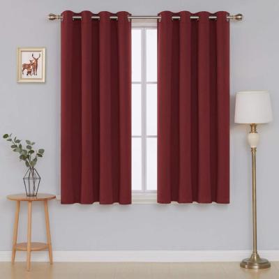 China Blackout Cheap Flame Retardant Top Curtain Soft Touch XXC Blackout Curtain Red Heavy Fabric For Living Room for sale