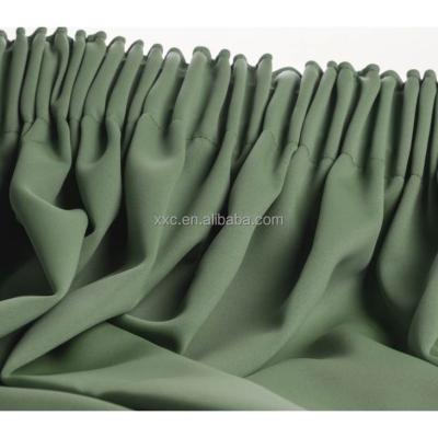 China Flame retardant 100% polyester triple weave with blackyarn curtain pencil pleated blackout fabric for sale