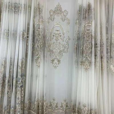 China Newest Design Russian Style Sheer Embroidered Sheer Fabric for sale