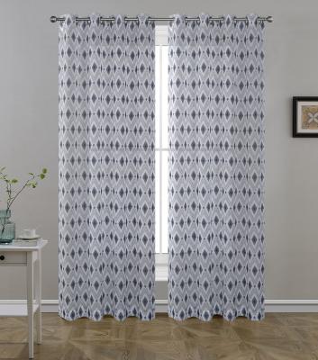 China PRINTED PURE multiple diamonds printed curtain fabric pure polyester printed curtain fabric for sale