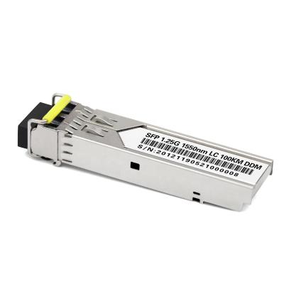 China Hot FTTH Product SFP 1.25G Singlemode Dual Fiber 1550nm LC 100KM DDM for sale