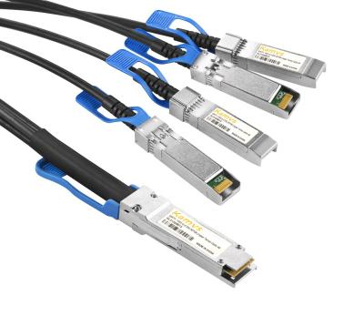 China FTTH General 100G Compatible QSFP28 to 4xSFP28 DAC Direct Breakout Cable Tie Cable for sale