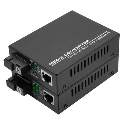 China OLT ONU 10/100/1000M factory price single fiber optic sc rj45 20km media converter for sale