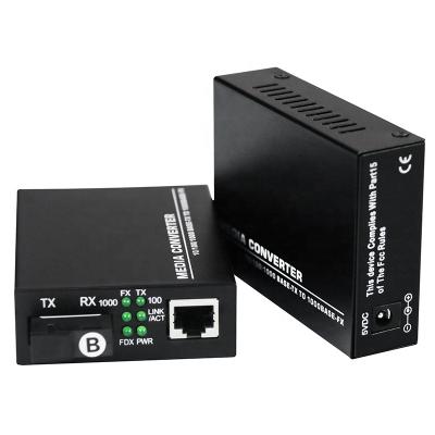 China FTTH FTTxFTTB Network OEM Factory Outlet Price 60KM 10/100/1000m Bidi 1490/1550nm SC Connector Media Converter for sale