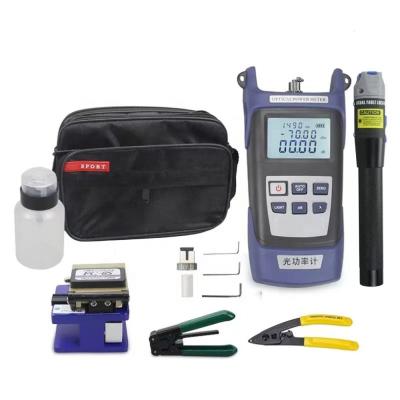 China FTTH FTTxFTTB network FTTH fiber optic toolbox with power meter vfl cleaver optical striper cutter for sale