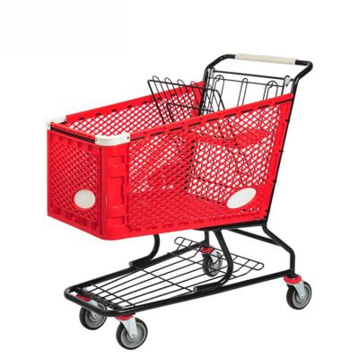 China Supermarket Disclosure Factory Price Plastic Supermarket Shopping Cart Trolley Price for sale