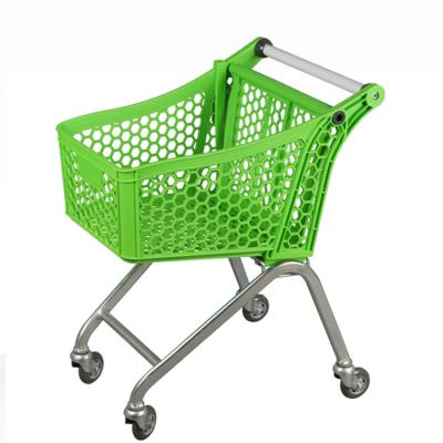 China Unveiling Hot Sale Store Kids Metal Small Plastic Supermarket Shopping Cart Trolley for sale