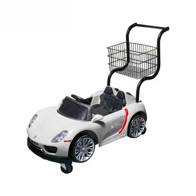 China 2020 Unveiling Metal Supermarket Shopping Trolley Baby Child Seats With Kids Toy Car for sale