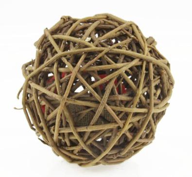 China China Cheap Sustainable Handmade 100% Natural Willow Weaving Ball With Bell For Cat Toy Plant Plankton Ball Rabbit Toy Willow Natural Ball for sale