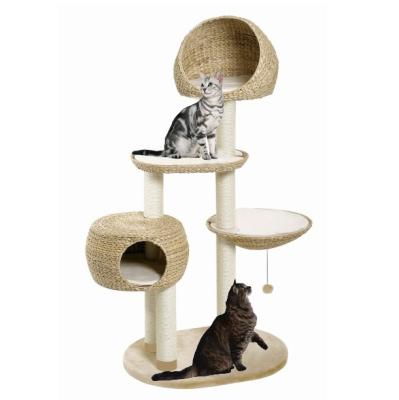 China Factory Wholesale Price Pet Products Sisal Post Cat Furniture Paradise Banana Banana Leaf Stocked Cat Scratch Post Tree for sale