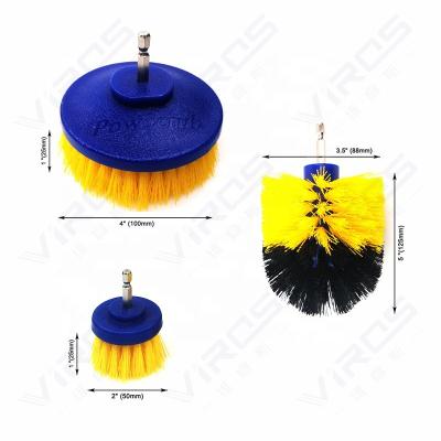 China New Durable 3 Pcs Leather & Upholstery Cleaning Car Carpet Brush Clean Attachment Polishing Tools for sale