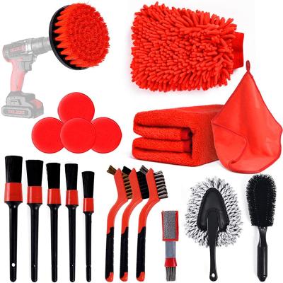 China Factory Supply 19Pcs Car Dashboard Air Conditioner Vents Cleaning Auto Detailing Brush Set for sale