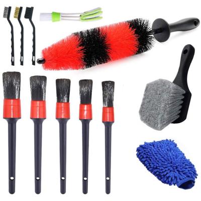 China Car Vents 12 PCS Car Detail Wash Brush Car Wheel Brush Kit For Tire Dashboard Auto Tool, Interior, Exterior for sale