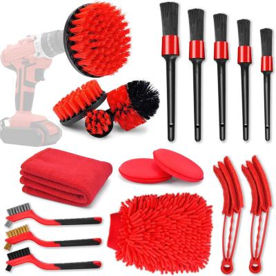 China Car Vents Interior Brush Durable Premium Car Wash 18Pcs Car Wash Brush for sale