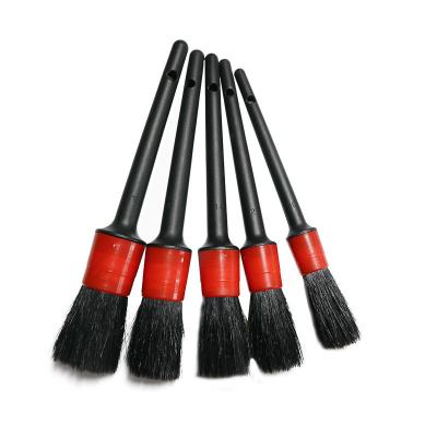 China Car Vents Boar Bristle Car Brush Pack 5 PCS Wash Station / Car Detailing Sofa Surface Cleaning Brush for sale