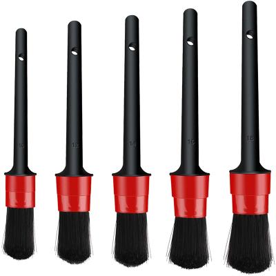 China Car Vents Customized Logo 5 Pcs Ultra Soft Detailing Brush Set For Car Cleaning Dirt Dust Brush for sale