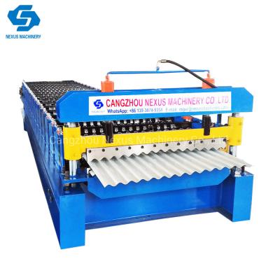 China 950 Corrugated Sheet Cold Roll Forming Machine Mini Corrugation Roof Sheeting Machinery for sale