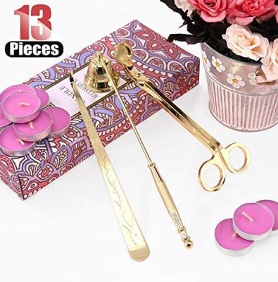 China Factory Wholesale Candle Wick Trimmer Sniffer Wick Dipper Wick Dipper Wick Silver Metal DIY Tray Candle Accessory Set Black Edge Silver Metal Eco-friendly for sale