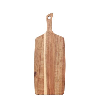 China Sustainable Premium Acacia Wood Kitchen Cutting Plate With Handle for sale