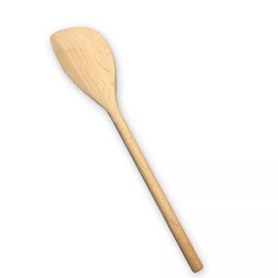 China Sustainable Custom Long Round Bar Handle Beech Wooden Corner Spoon for sale