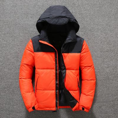 China Viable Drop Shipping White Goose Down Hood Stitched Medium Length Couple Men's Jackets Coats Warm Coat Mens Winter Coats for sale